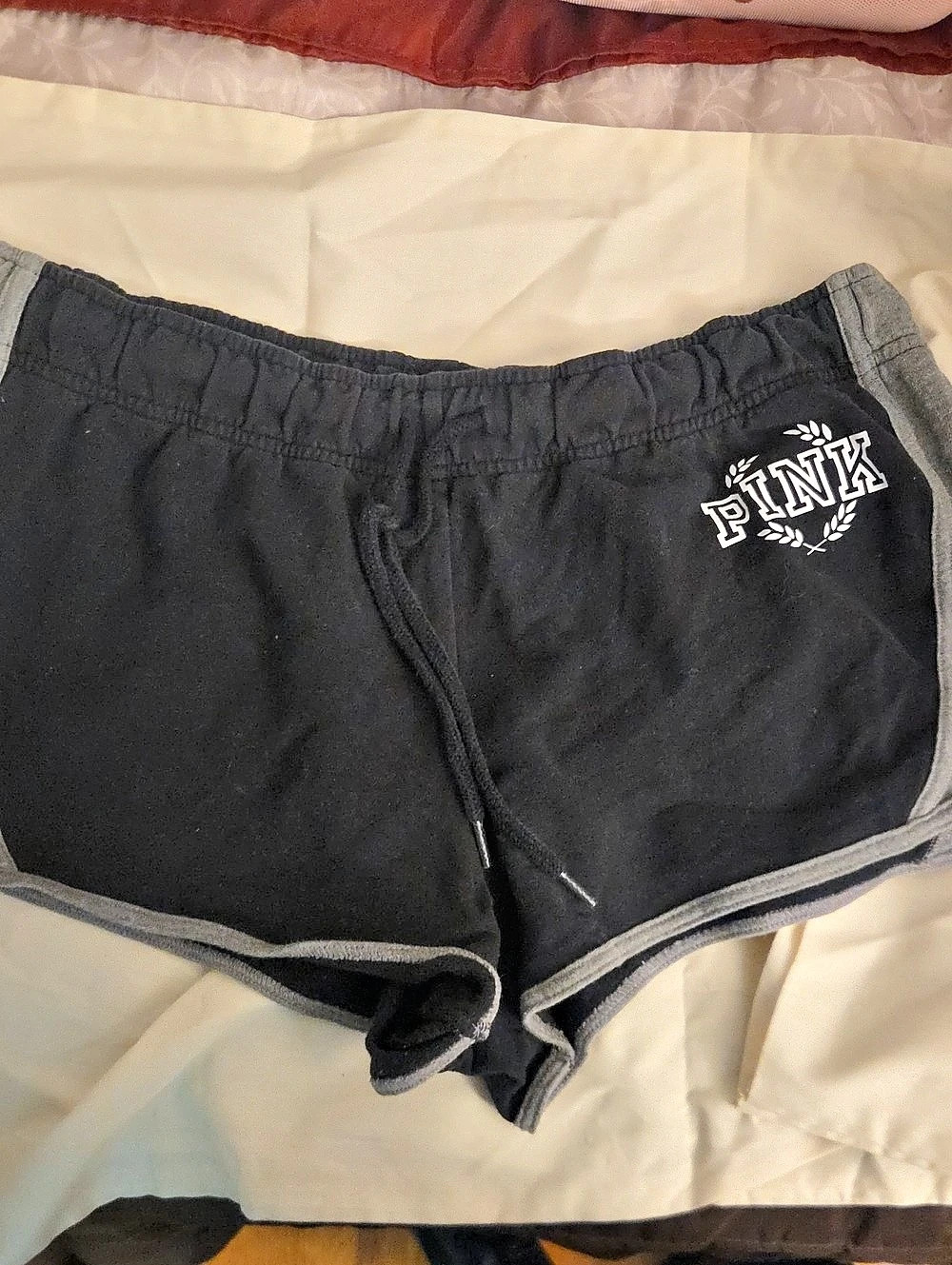 PINK Athletic Shorts in Black & Gray Size Large
